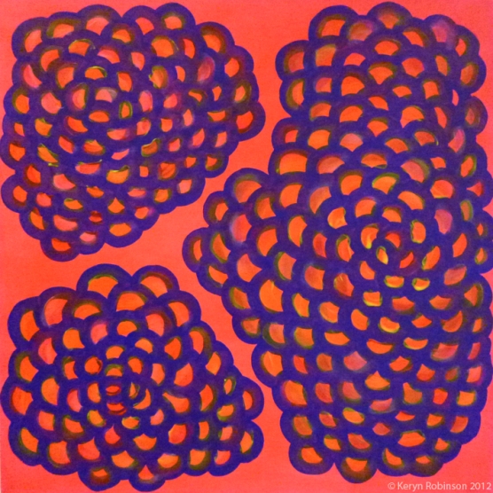 Pink Fluoro Coral, 50 x 50cm, acrylic on canvas
