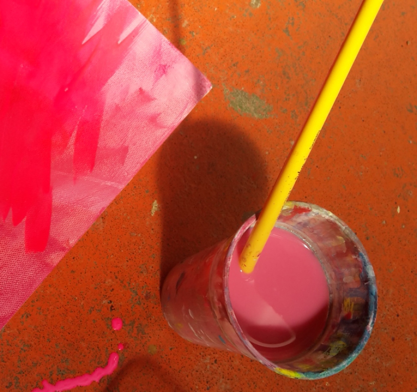 pink paint water